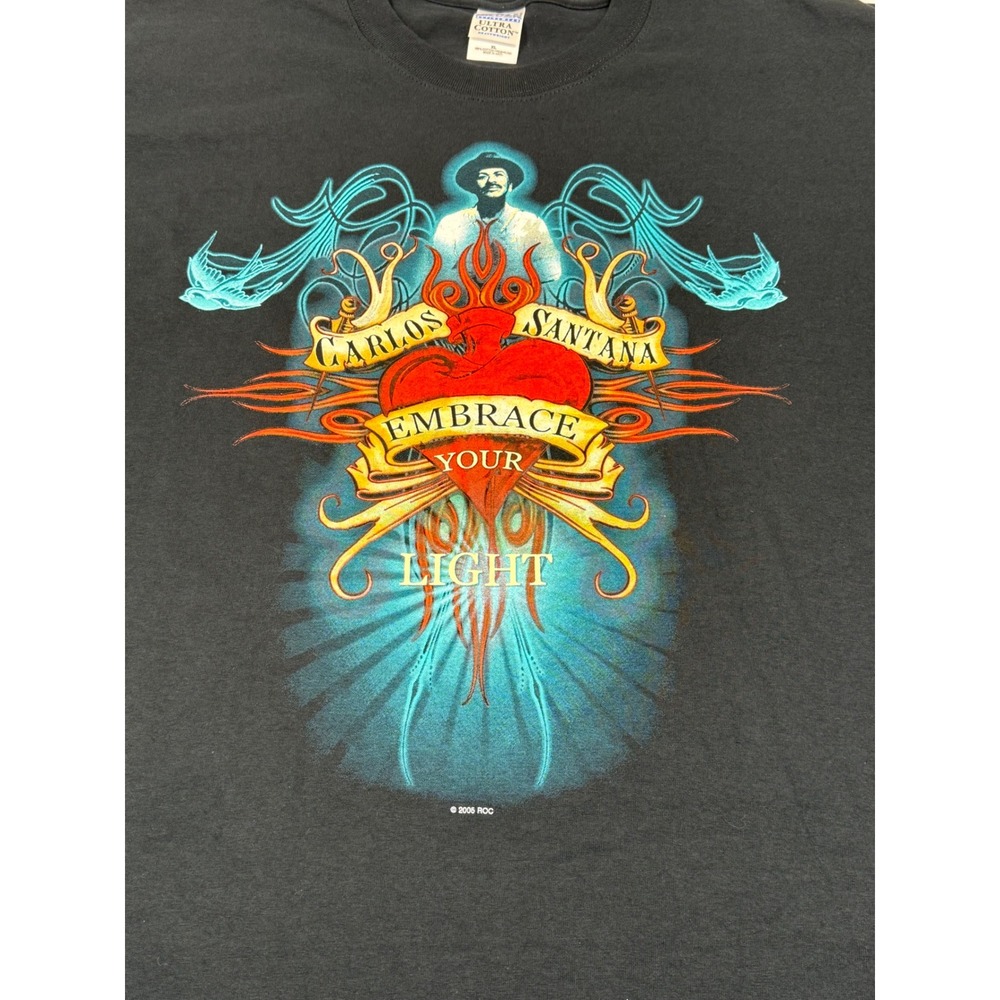 Carlos Santana Embrace Your Light Tour T Shirt Black Size XL 2005 Concert Music - Picture 2 of 9